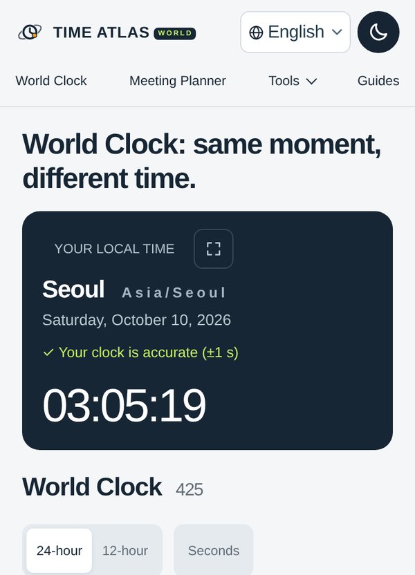 Time Atlas World on a phone before the fixes